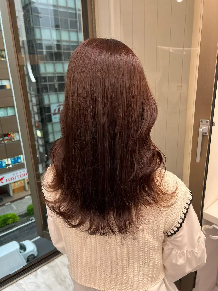 セミロング カラー パーマ ヘアアレンジ メンズ キッズ ネイル マツエク・マツパ 上品＆韓国風 🥀海心🥀のヘアスタイル