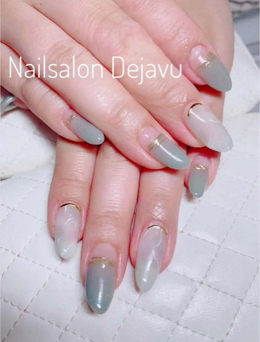 ネイル アートネイル フレンチネイル 大理石ネイル(マーブル) ミラーネイル ニュアンスネイル Nail salon Dejavu 🌿のネイルデザイン
