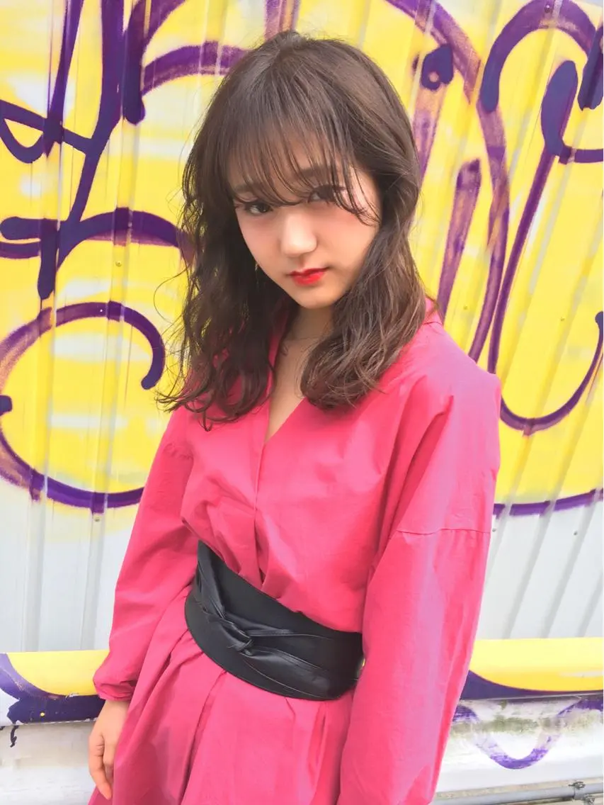 セミロング カラー ヘアアレンジ 柔らか垢抜けｶﾗｰと ｶｯﾄ🫧ASUKAのヘアスタイル