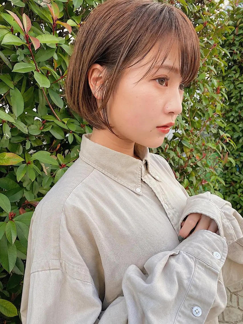 ショート カラー ボブ 【骨格診断カット】 .のヘアスタイル