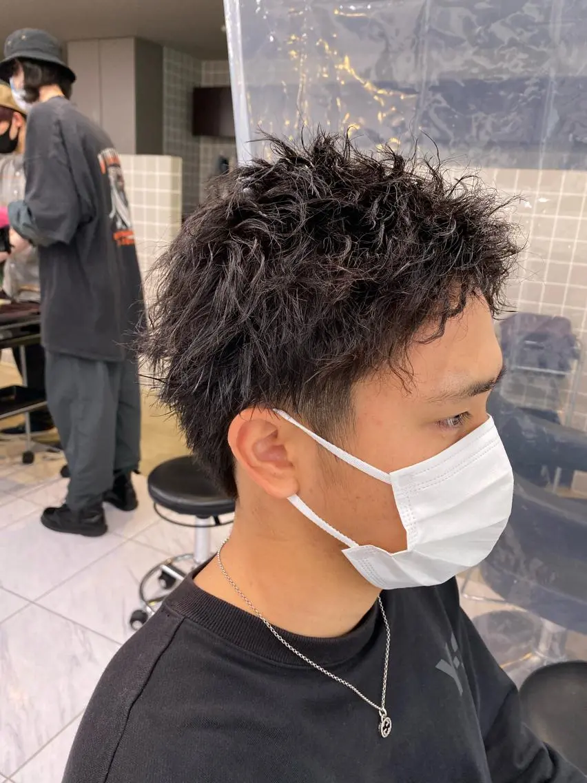 セミロング パーマ ヘアアレンジ メンズ メンズ特化 水口湧太のヘアスタイル