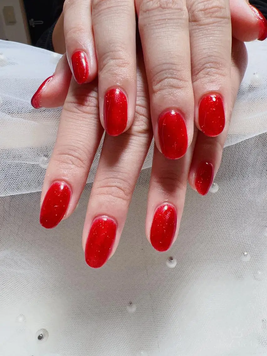 ショート カラー ネイル 赤色 ハンドネイル Nail NaNaのネイルデザイン