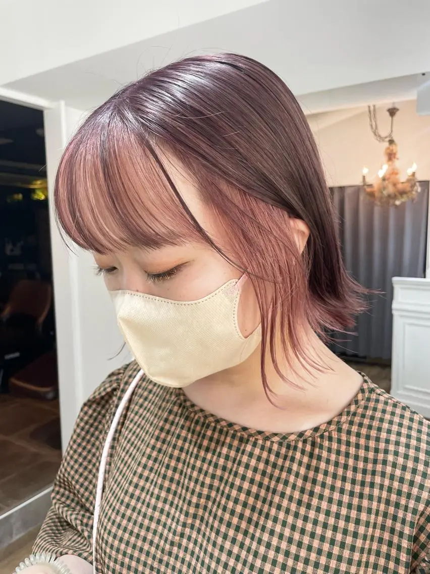 ミディアム カラー ヘアアレンジ ブリーチ 酸性縮毛矯正 梅田茶屋町 Juriのヘアスタイル