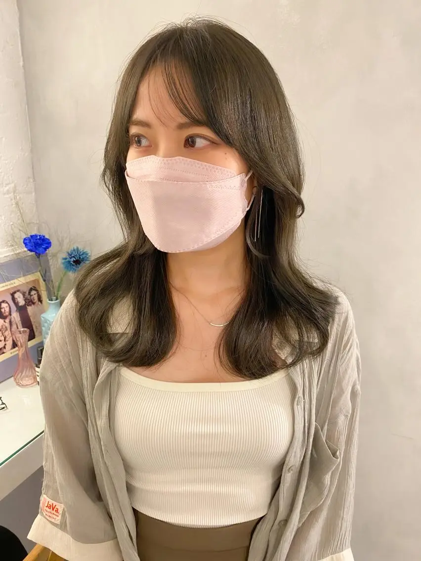 ミディアム パーマ ミディアムパーマ くびれヘア 韓国風ヘア カット ヘアカラー パーマ トリートメント レイヤーカットのプロ 大人ヘア宮森貴志のヘアスタイル