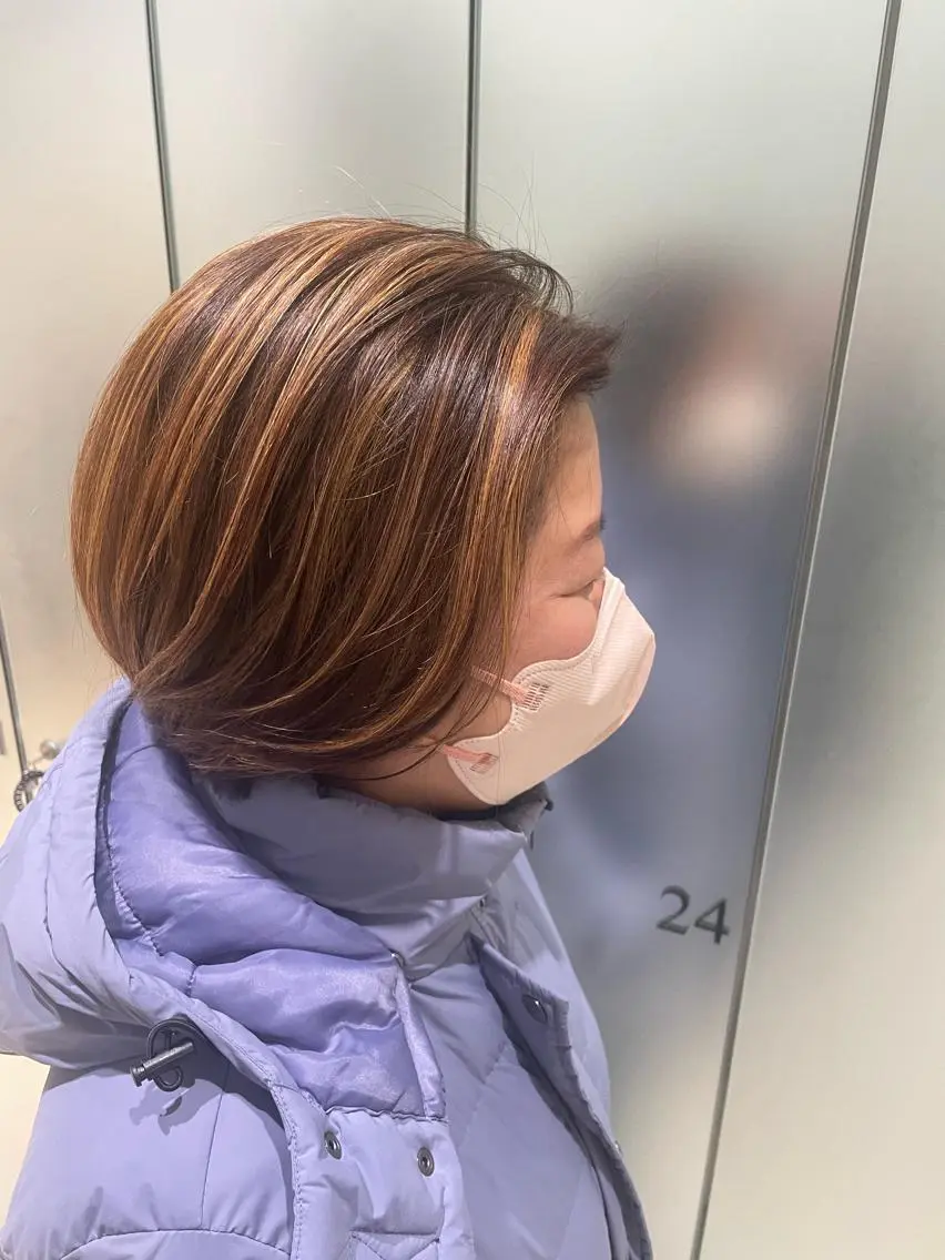ショート カラー ハイライトカラー ハイライト Koharu 髪質改善カラーのヘアスタイル