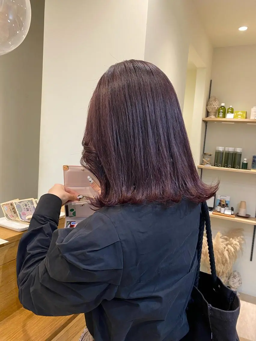 ミディアム メンズ マツエク・マツパ アイブロウ パープルカラー カラーマツエク 奈良 彩華のヘアスタイル