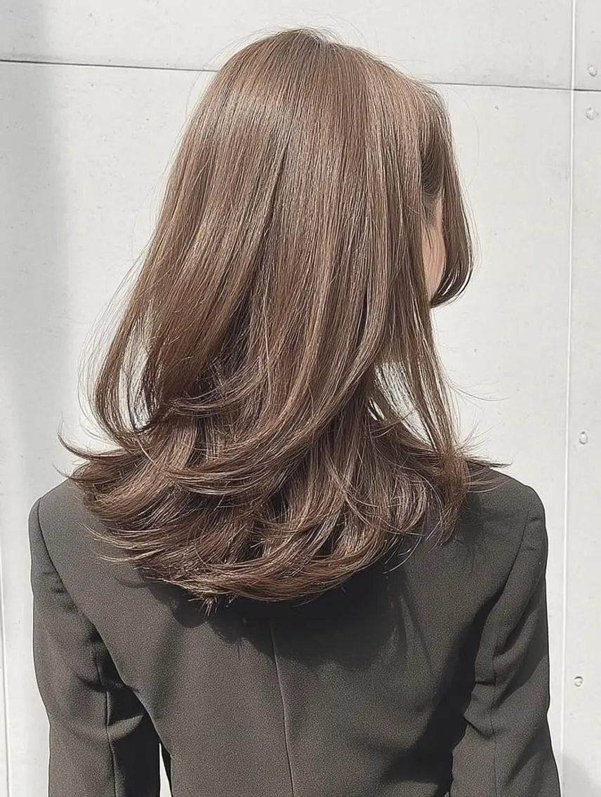 セミロング カット ブリーチ×レイヤー Hiroto/表参道のヘアスタイル