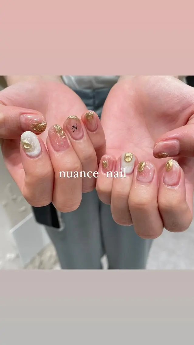 ネイル ジェルネイル パラジェル ハンドネイル 淡色ネイル 🎀moeのネイルデザイン