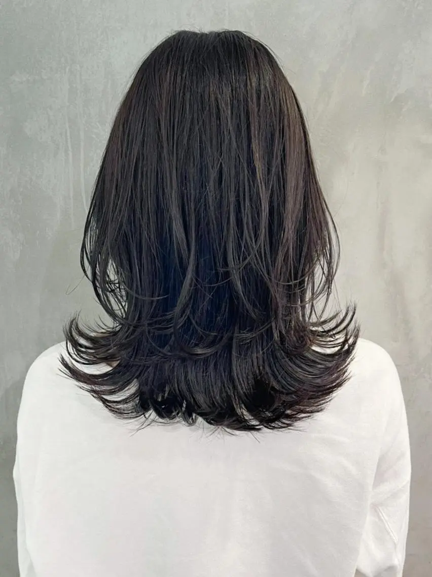 セミロング カラー パーマ ヘアアレンジ レイヤーカット ITbyALBUM 下北沢店のヘアスタイル