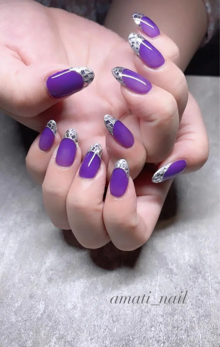 ネイル アニマル柄 フレンチネイル ガラスフレンチ マグネットネイル ミラーネイル ハンドネイル amati_nail TAKAKOのネイルデザイン