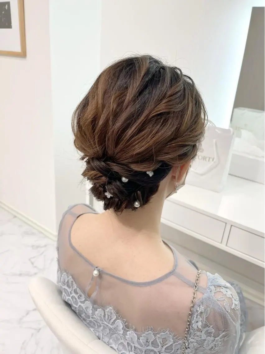 ミディアム ヘアアレンジ ヘアセット ヘアセット専門店 Rのヘアスタイル