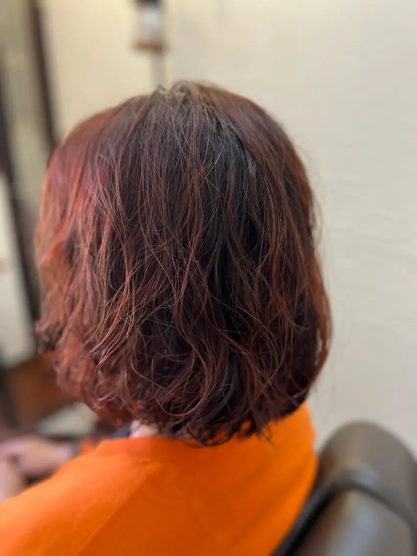 ショート カラー オレンジ ヤマグチ リョウのヘアスタイル