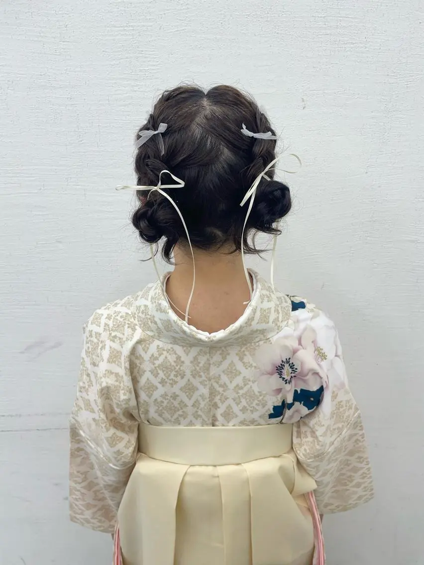 セミロング 卒業式のヘアスタイル 学生 韓国風ヘア 着付け 当日予約大歓迎💕/ Chisatoのその他イメージ