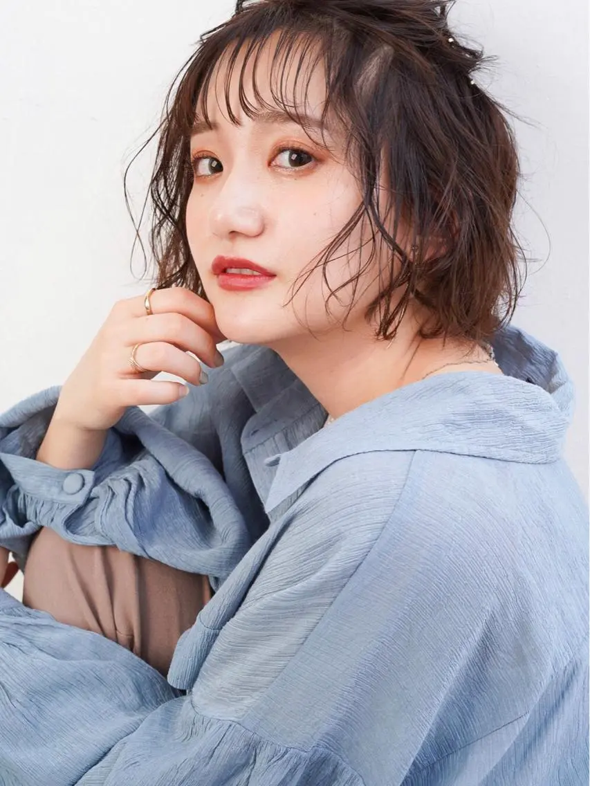 ショート パーマ シースルーバング YUKO/ 似合わせ韓国風パーマのヘアスタイル