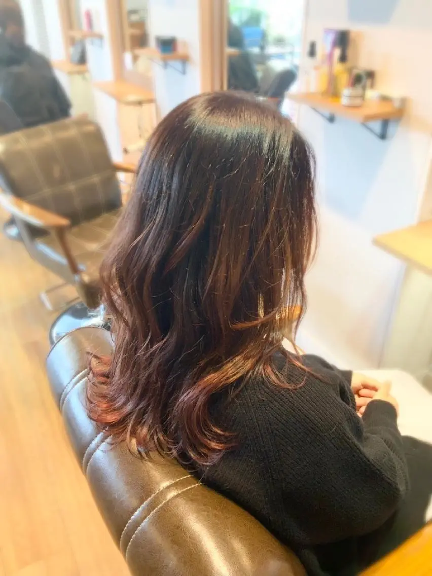 カラー ピンクカラー 堀 望美のヘアスタイル