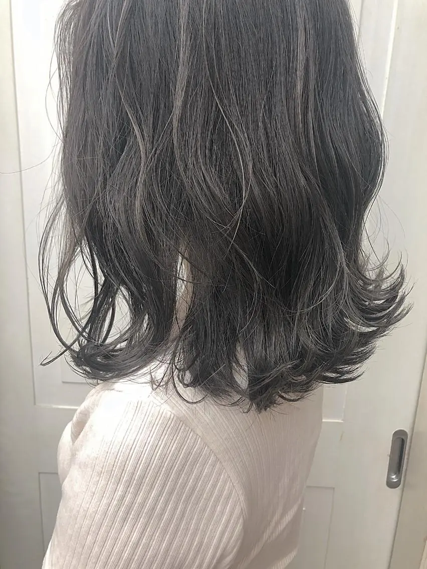 ミディアム カラー カット トリートメント 前髪顔周り✂️店長 ❤️アマミヤ❤️のヘアスタイル