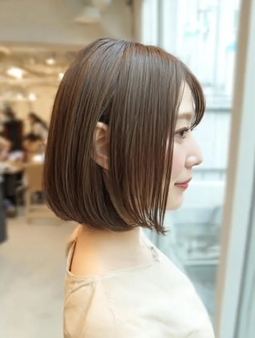 ミディアム ハッシュカット 髪質改善 レイヤーカット 縮毛矯正 トリートメント 絶対可愛い🍎透明感 カラーあります✨蕾祁のヘアスタイル