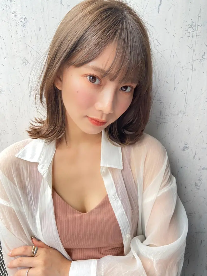 ミディアム カラー カット トリートメント 髪質改善、縮毛矯正 店長浅野太郎のヘアスタイル