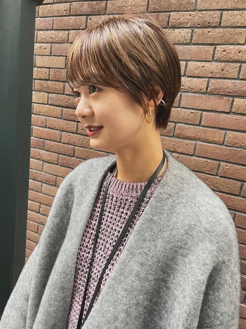 ショート カラー ショートボブ ベージュカラー ヌーディベージュ ボブ ショートヘア ヘアカラー トリートメント センスをお届けします 大谷将生infpのヘアスタイル
