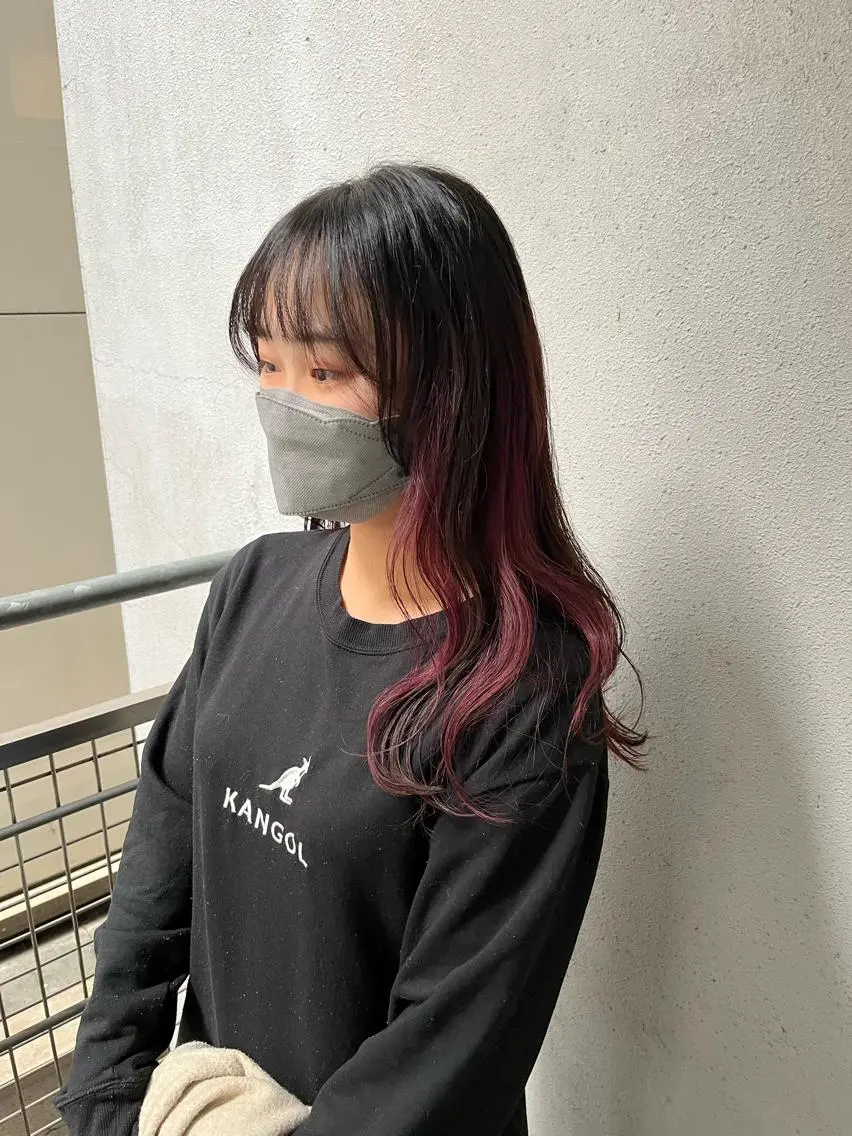 セミロング カラー ブリーチ インナーカラー ピンクカラー 💠つたふうか/ 韓国/メンズヘア💠のヘアスタイル