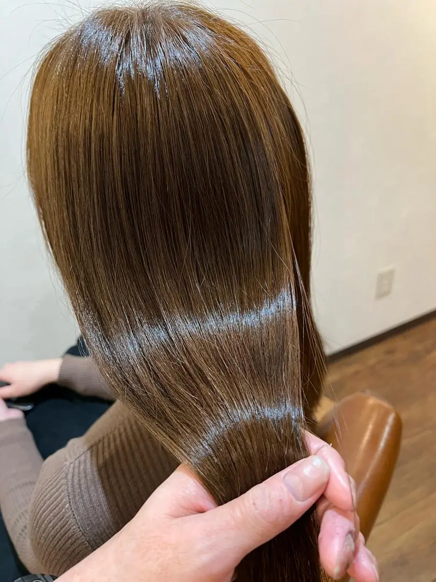 セミロング カラー 縮毛矯正&髪質改善 ⭐️OGUのヘアスタイル