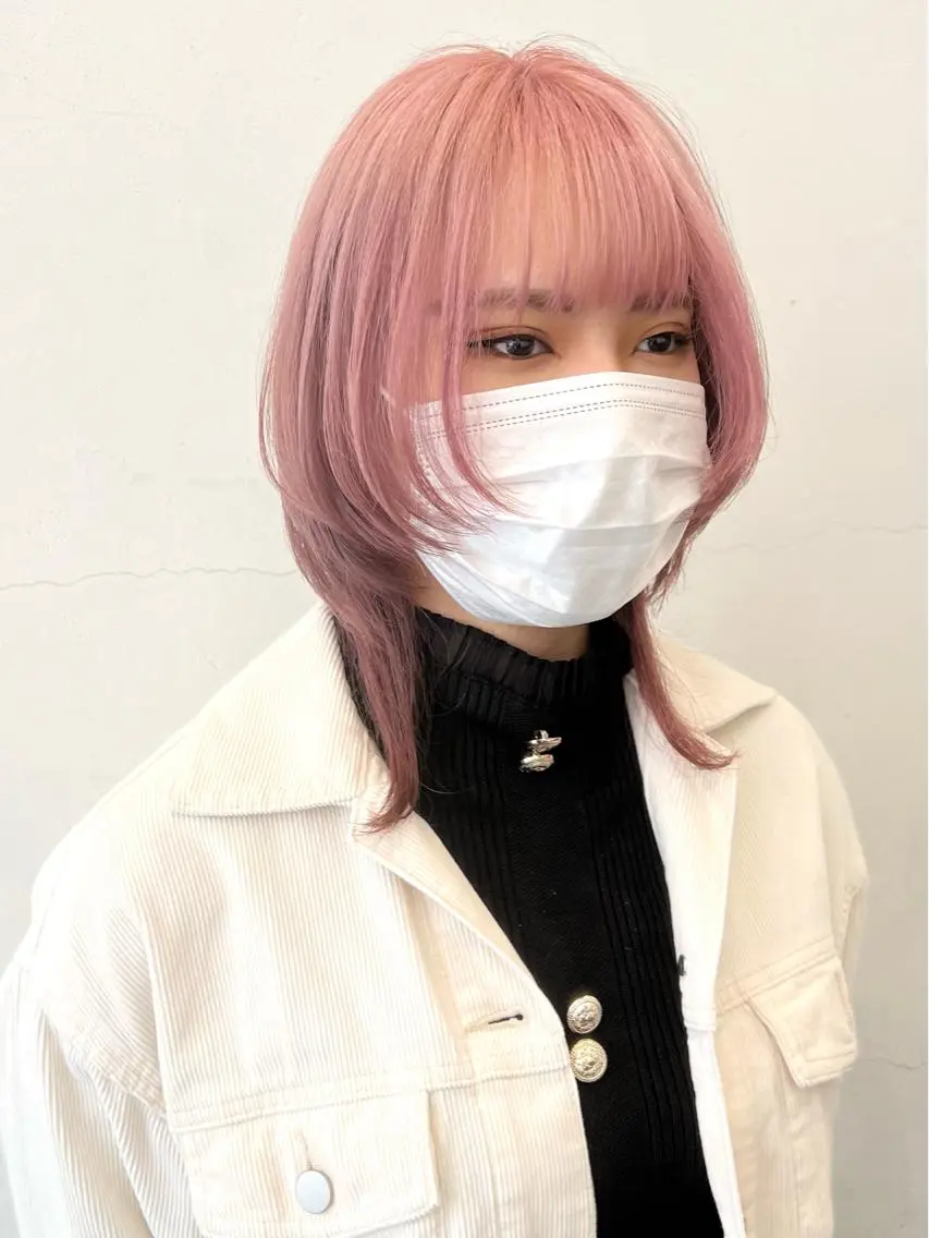 ミディアム カラー ヘアアレンジ 顔まわりレイヤー レイヤーカット ウルフカット ウルフレイヤー ヘアカラー トリートメント HARU//原宿🤍 リピート率NO.1のヘアスタイル