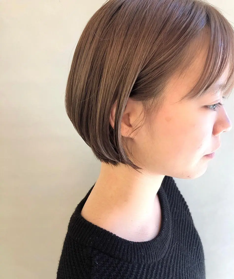 ショート カラー ショートボブ 丸みショート ボブ ショートヘア カット ヘアカラー トリートメント 齋藤 咲のヘアスタイル