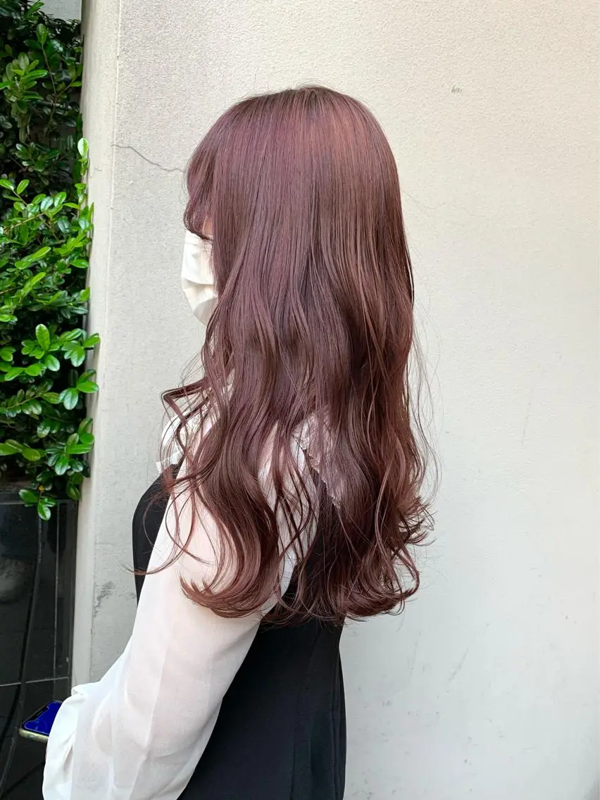 セミロング カラー ベージュカラー ピンクカラー ピンクベージュ 矢野 晃平のヘアスタイル