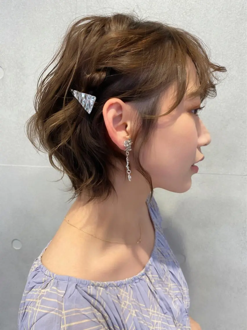 ショート カラー ヘアセット 透明感カラーブリーチ 🌼シゲモトアヤ🌼のヘアスタイル