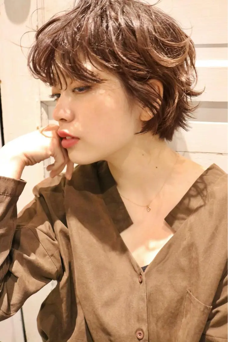 ショート パーマ カット ヘアカラー パーマ トリートメント 似合わせカラーパーマ 🌿kitin米川のヘアスタイル