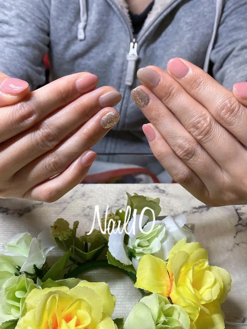 ネイル ラメ(グリッター) ラメグラデーション ハンドネイル Nail10 Kakoのネイルデザイン