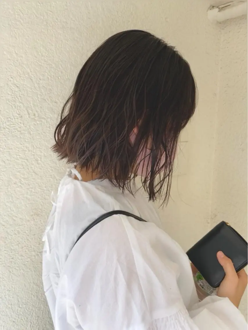ミディアム 切りっぱなしボブ ボブ 小川 美奈のヘアスタイル