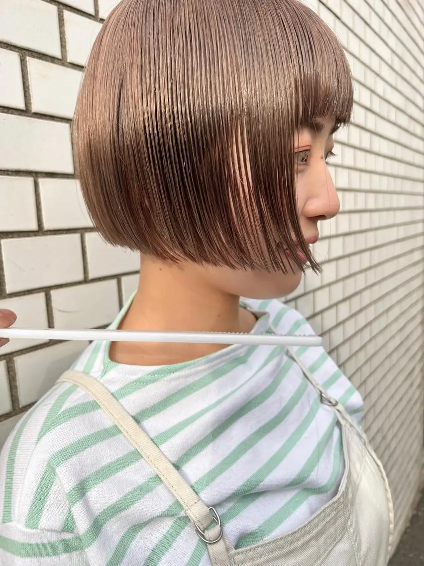 ショート カラー ヘアアレンジ ベージュカラー ミルクティーベージュ 🌿ショート🌿 パーマ🌿淳平のヘアスタイル