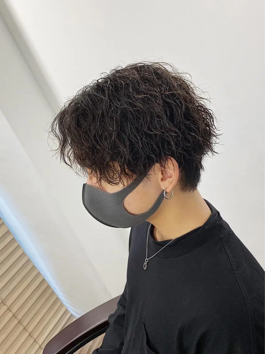 ショート パーマ メンズ 原田 涼矢のヘアスタイル