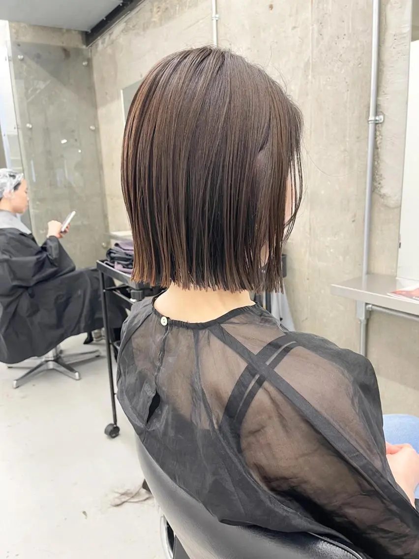 ミディアム カラー ボブ カット ヘアカラー トリートメント ✨縮毛矯正/ボブ✨ 佐藤 さくらのヘアスタイル