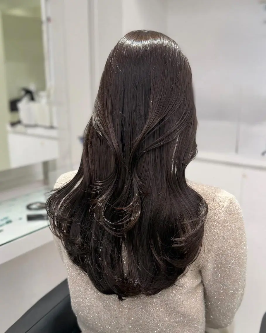 ロング カット💜モデル募集 アカデミー札幌のヘアスタイル