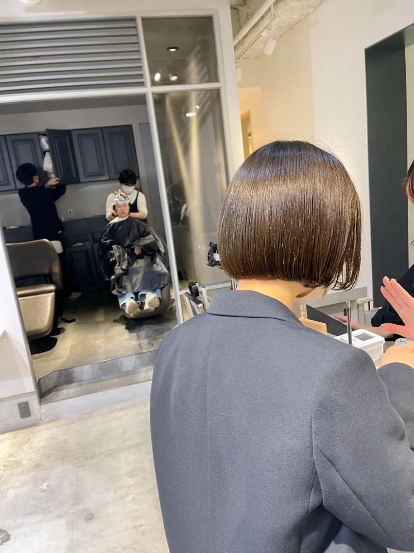 ミディアム アッシュ アッシュブラウン ボブ 川本 裕🌿のヘアスタイル