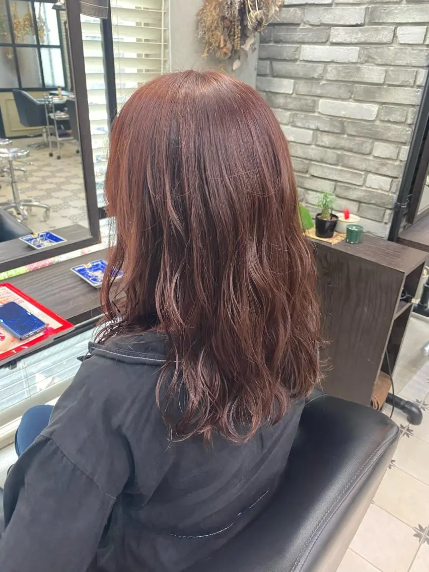 セミロング カラー ピンクカラー バイオレットカラー ボブ 韓国ヘア☁️ mitsukiのヘアスタイル
