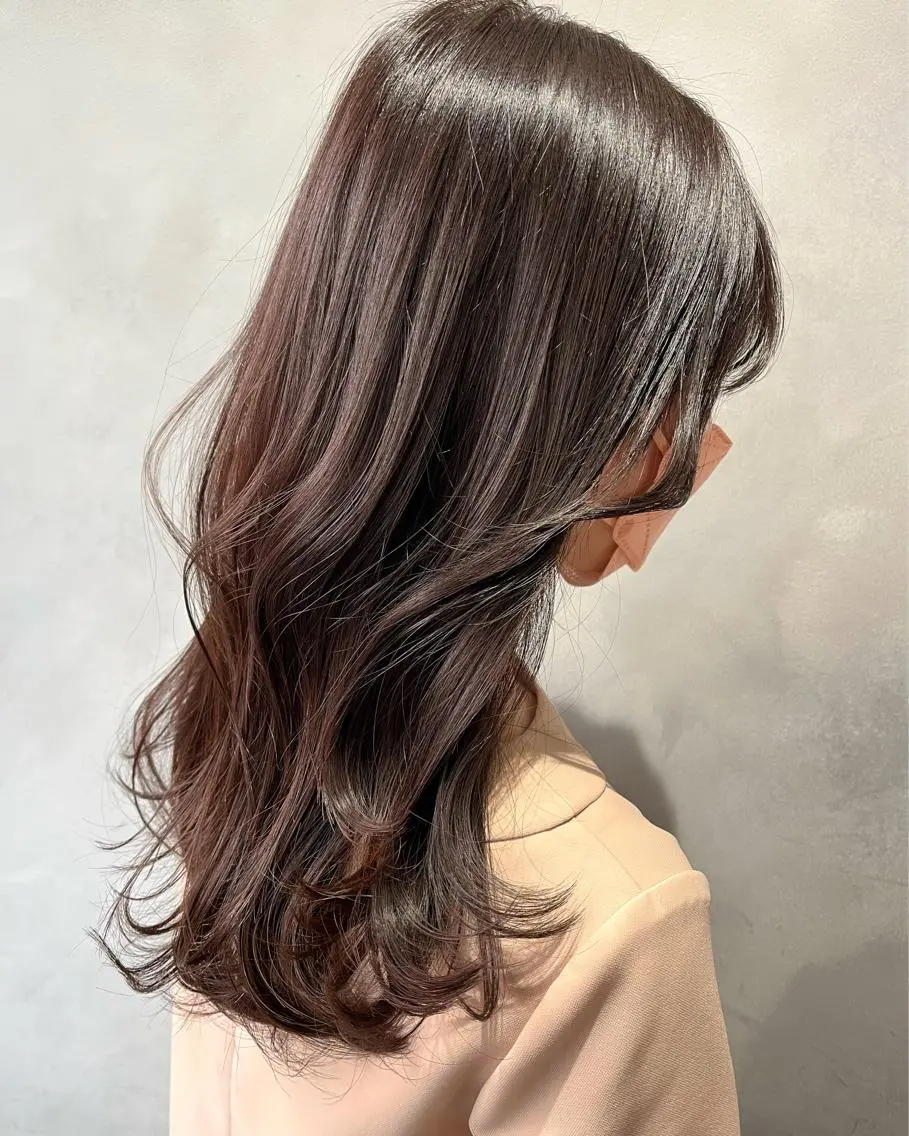 ロング カラー ブラウンカラー カシス 奥田 蓮のヘアスタイル