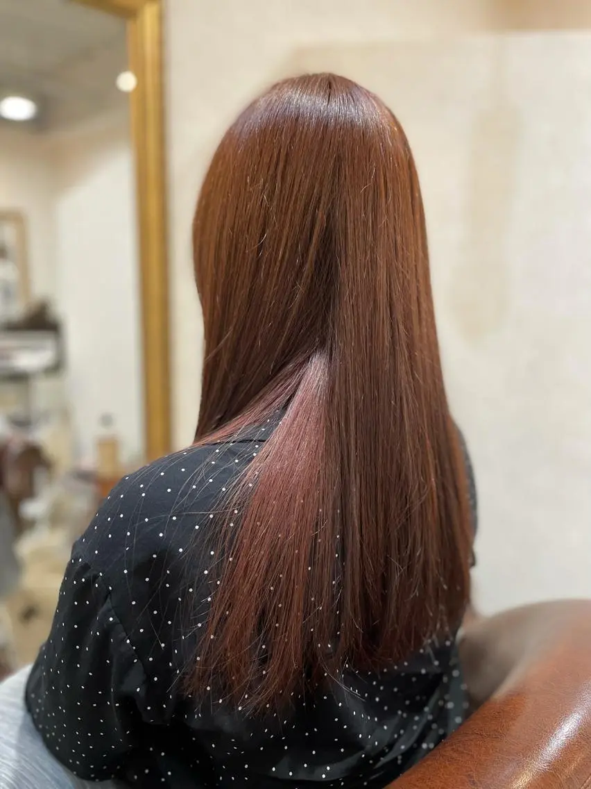 セミロング カット ヘアカラー トリートメント Lusso店長 千崎慎介のヘアスタイル