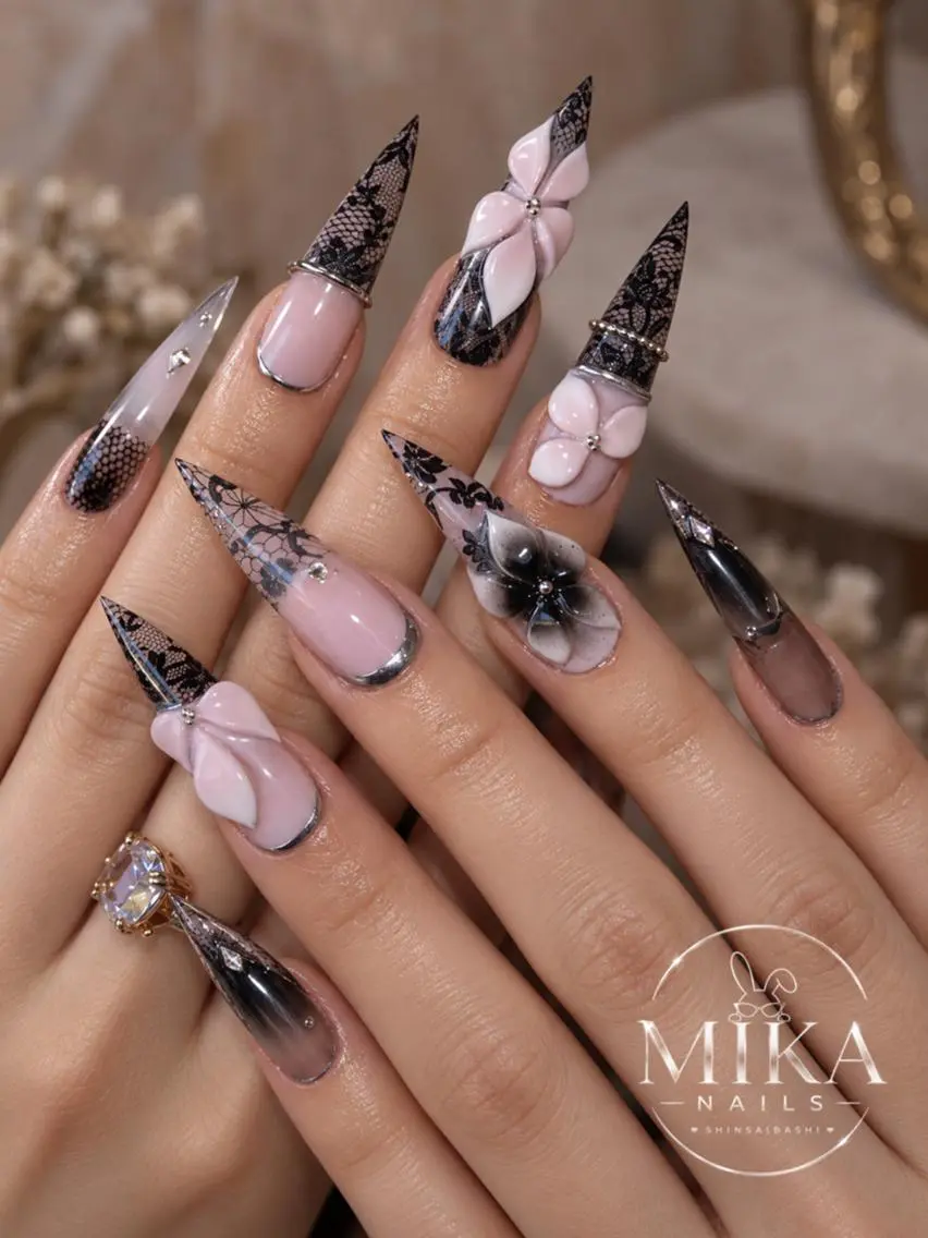 ネイル アートネイル チークネイル ドット フットネイル フレンチネイル ハンドネイル Mika Nails 心斎橋のネイルデザイン