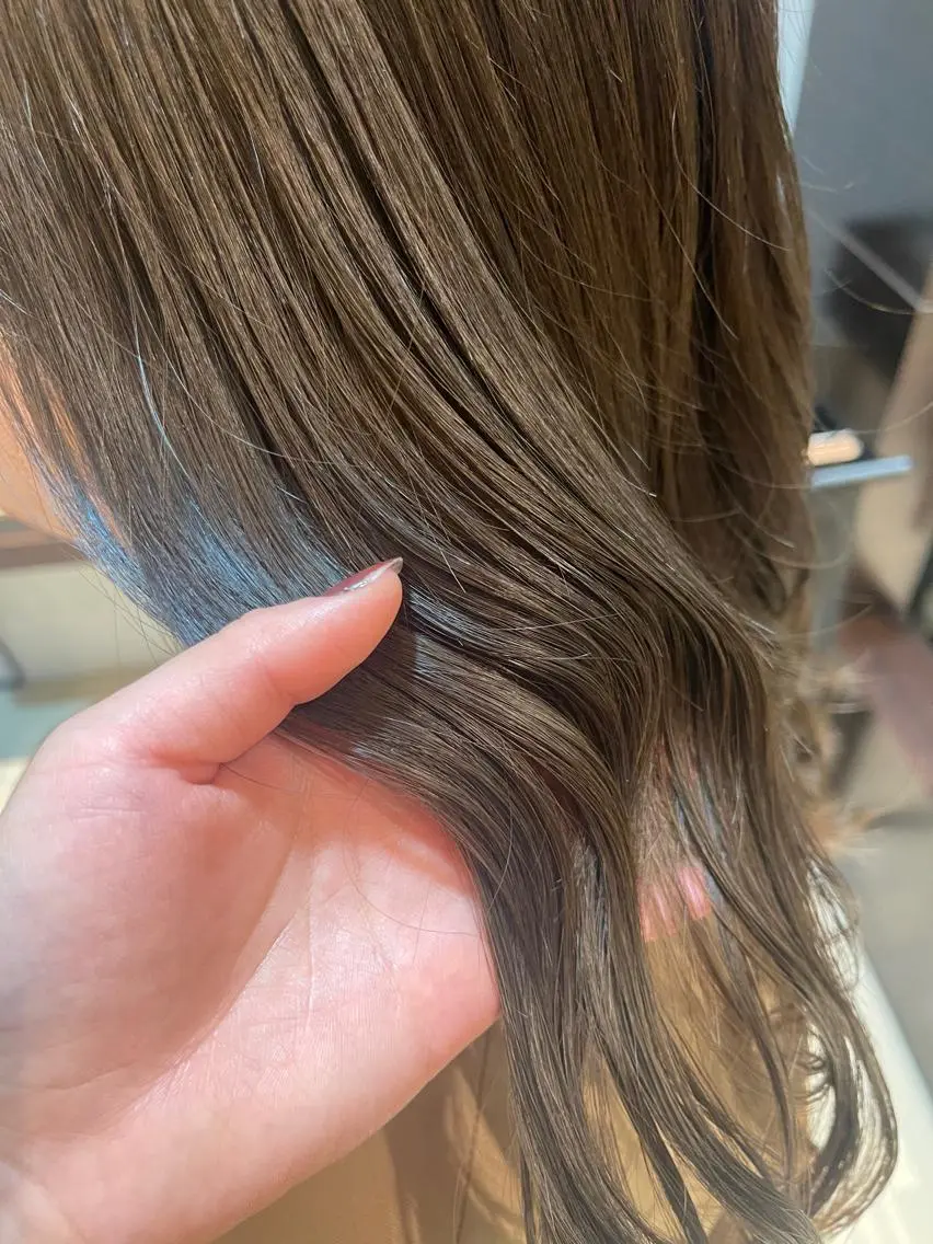 カラー アッシュ ベージュカラー ブリーチ 透明感カラー ブリーチなしカラー ヘアカラー トリートメント 🌱ONE003🌱 原田涼香のヘアスタイル