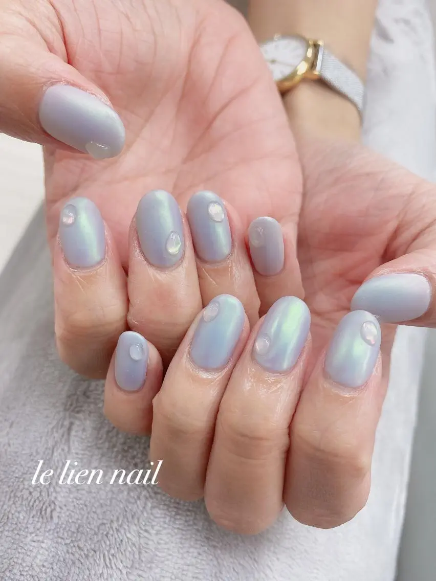 ネイル アートネイル オーロラネイル マットネイル le lien nailのネイルデザイン