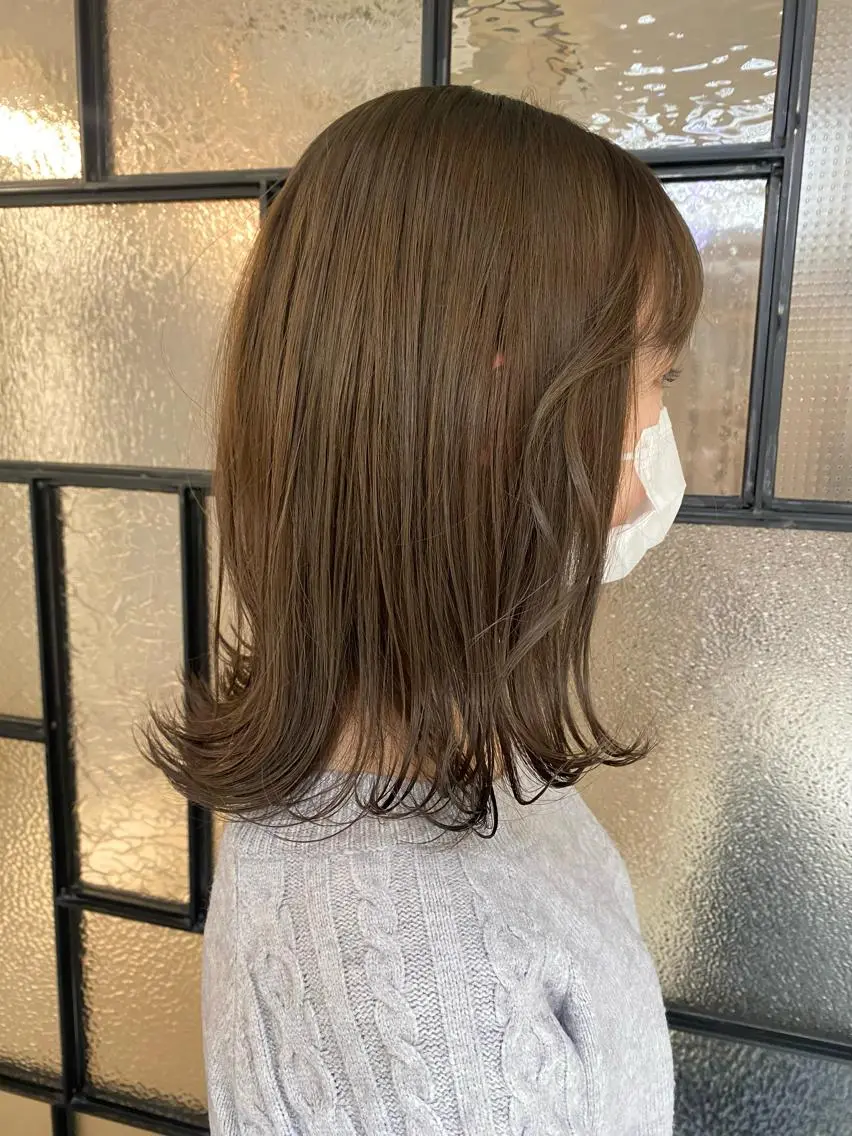ミディアム カラー ヘアカラー 安永 涼のヘアスタイル