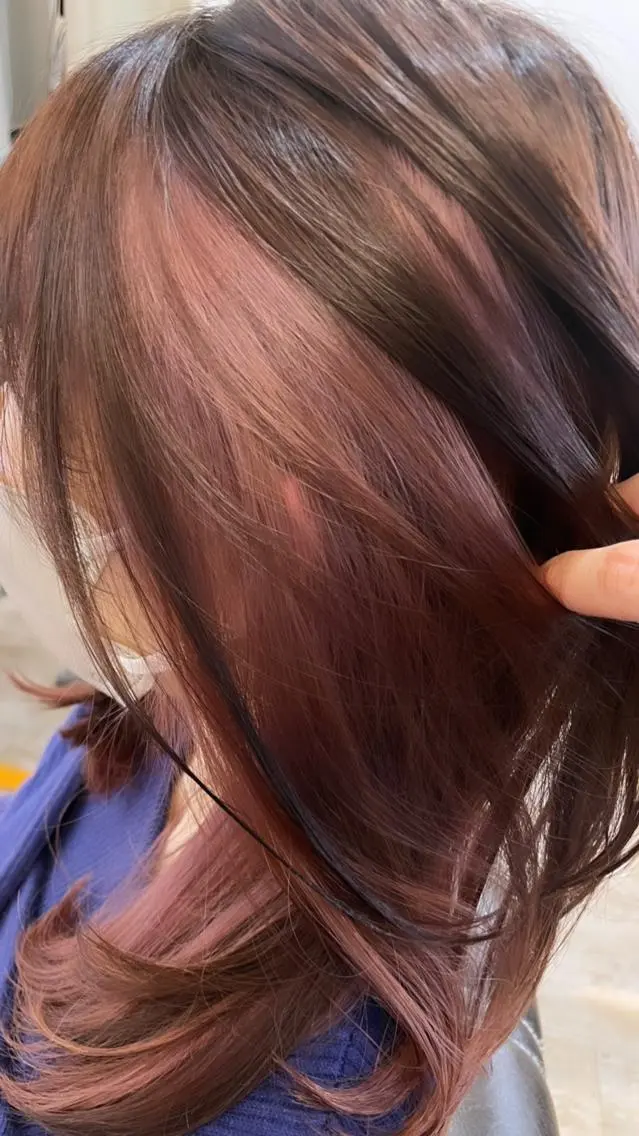 ミディアム ヘアカラー トリートメント ウルフカット/ボブ りなのヘアスタイル