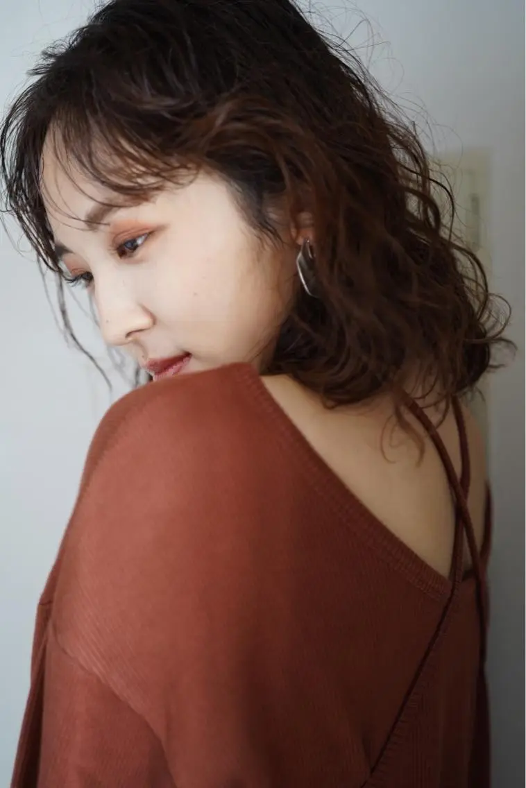 ミディアム パーマ カット パーマ トリートメント mizuho .のヘアスタイル