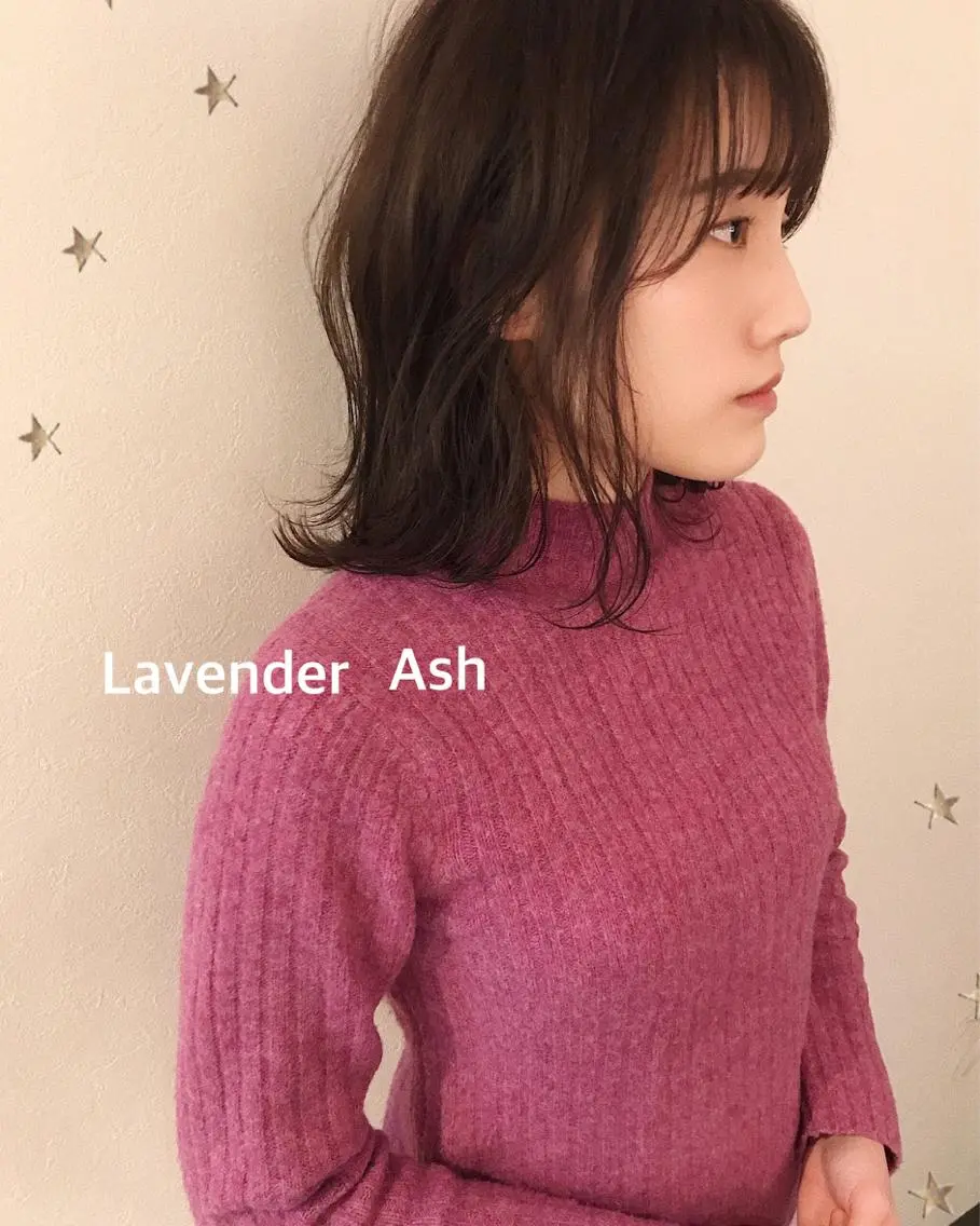 ミディアム カラー カット ヘアカラー 市川 千夏のヘアスタイル