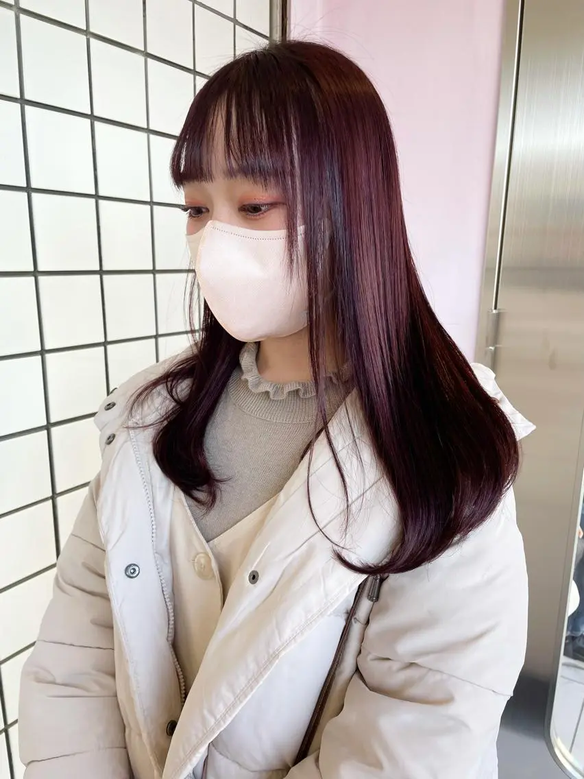 セミロング カラー ブリーチ ブリーチなしカラー 心斎橋/ブリーチ minamiのヘアスタイル