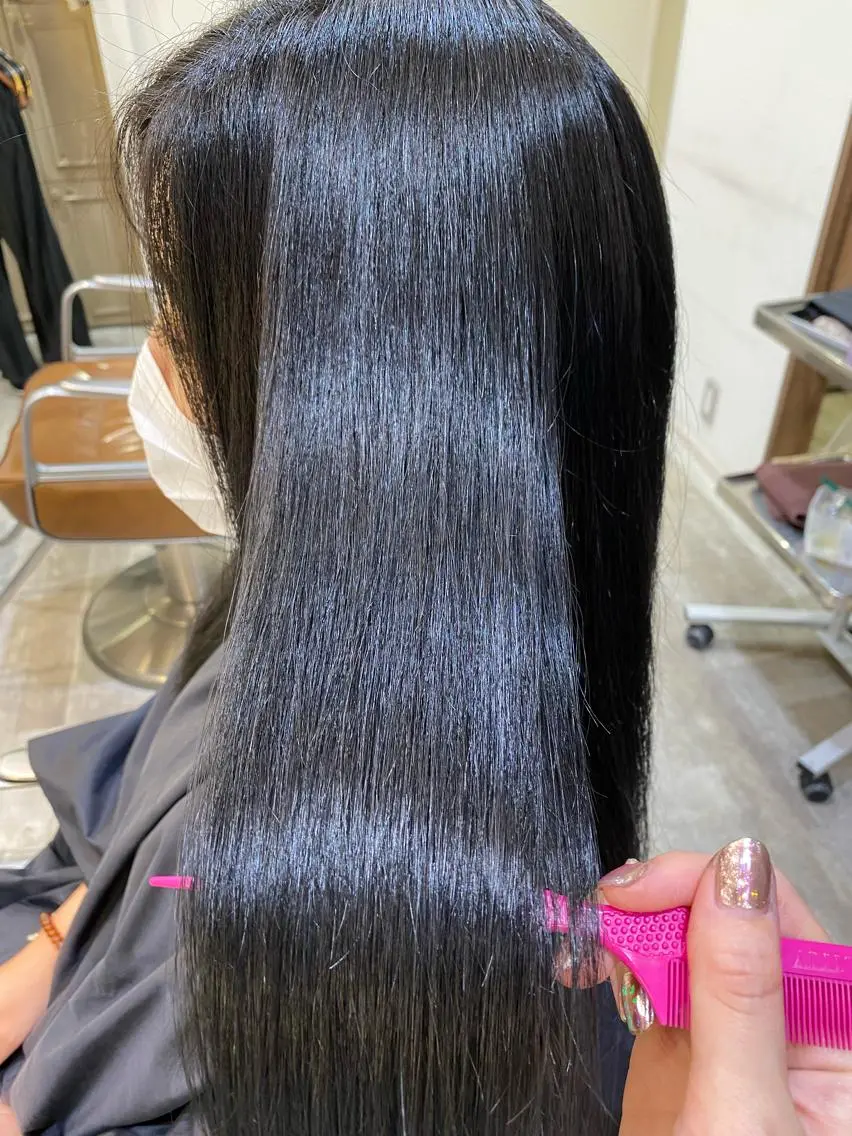 ロング トリートメント カット 縮毛矯正 トリートメント 横浜🍒ルーツカラー エクステ／RIEのヘアスタイル