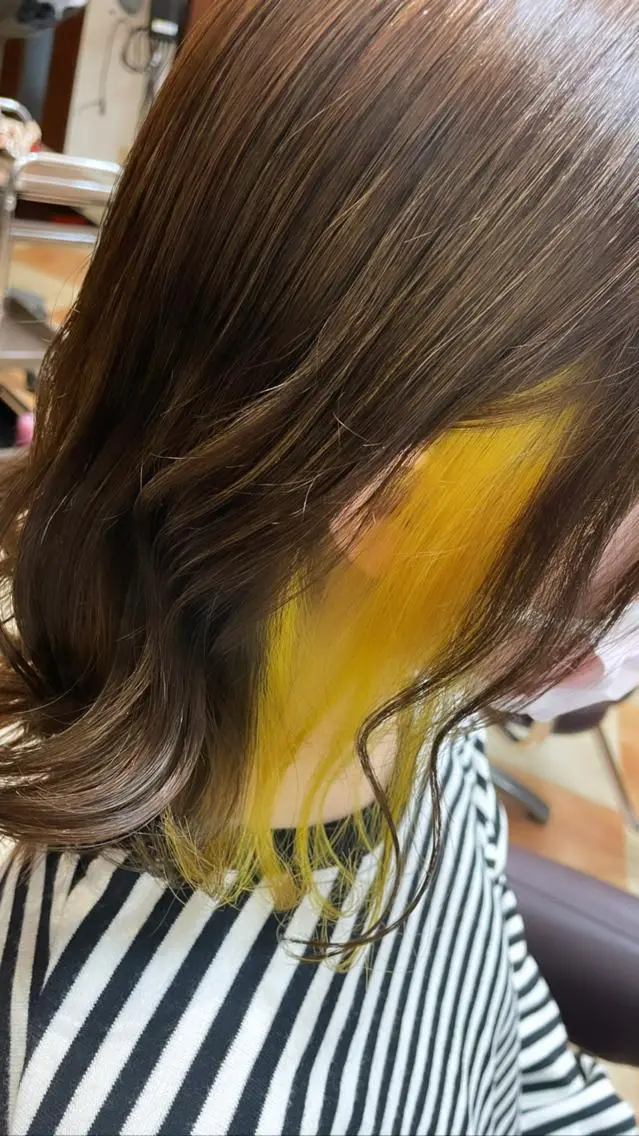 ミディアム カラー ブリーチ イヤリングカラー ACTION心斎橋店 Lisaのヘアスタイル